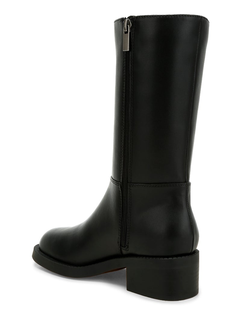 لندن راج أحذية نسائية من لندن راغ بكعب عريض تصل إلى منتصف الساق باللون الأسود - Image 3