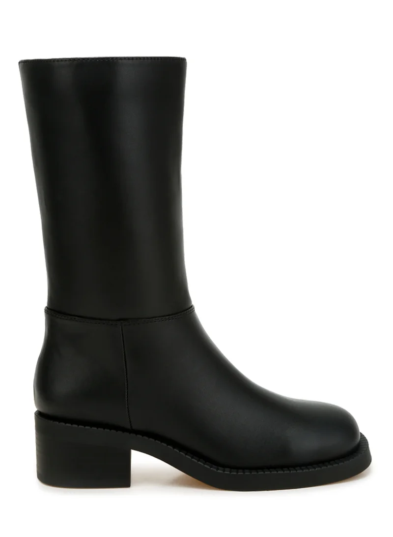 London Rag Women's Block Heel Calf Boots in Black