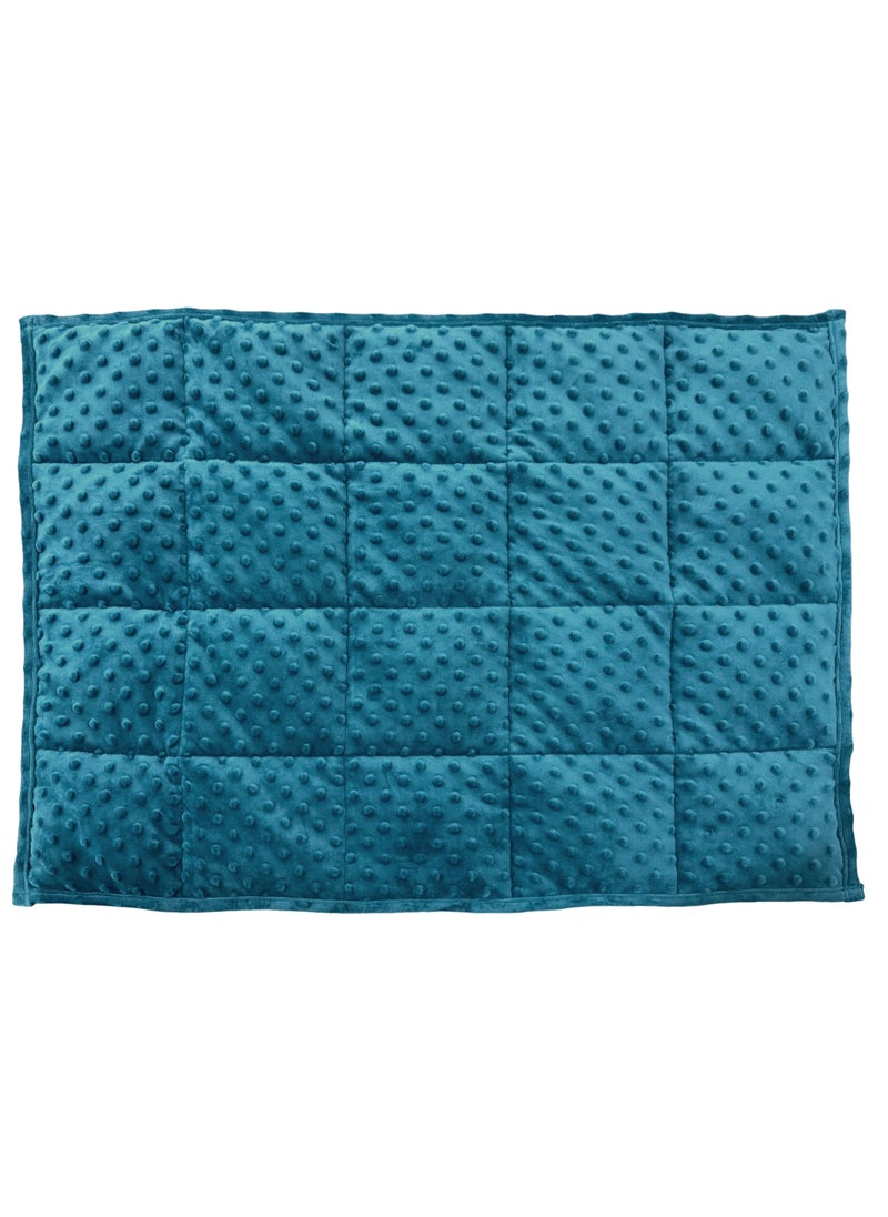 Fabienne Weighted Lap Blanket 7Lbs Dotted Minky Fabric 74x61 cm Teal Blue Weighted Lap Pad Ideal for Adults, Teenagers and Kids, Supports Sensory Processing Autism ADHD Provides Calming Comfort for Relaxation Focus and Multipurpose Use  - Image 2