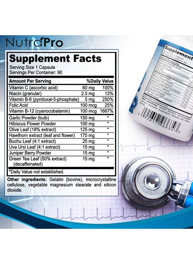 NutraPro Blood Pressure Supplements – Healthy Heart,Cholesterol Level, Blood Pressure Support.with Hawthorn.Blood Pressure Pills for Natural Anti-Hypertension and Remain in BP Zone.90 Capsules - Image 3