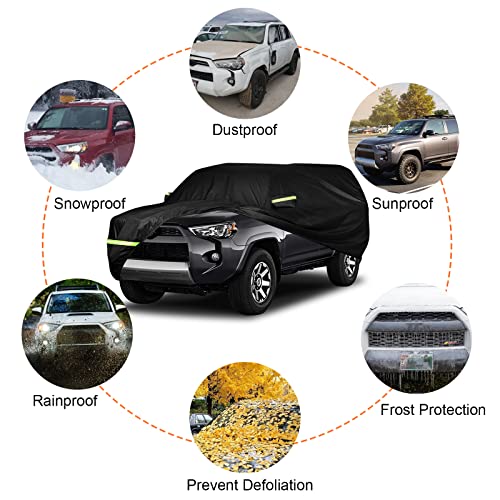 SPORTULI Waterproof Car Covers Replace for 2002-2025 Toyota 4runner, 6 Layers All Weather Custom-Fit Outdoor Full Car Covers with Zipper Door for Snow Rain Dust Hail Protection (4Runner) - Image 5