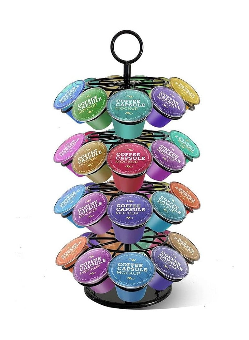 بلومنغ تايم منظم حامل كبسولات القهوة يدور 360 درجة، موفر للمساحة في المنزل والمكتب - Image 1