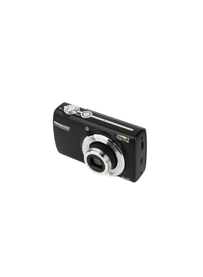 PROMAGE Promage 5K Ultra HD+ Digital Camera for Photography and Vlogging - Dual Camera, 5x Optical Zoom, Touch Display, Face Detection, 1050mAh Battery, Supports SD Card (PC-275) - Black  - Image 4