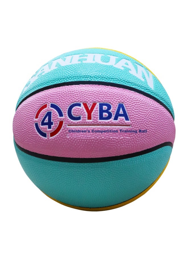 Three Rings Three-ring Basketball #4 Pu Ball Children's Training Macaron Color Pink Green Yellow Wear-resistant Indoor And Outdoor Primary School Kindergarten Basketball - Image 5