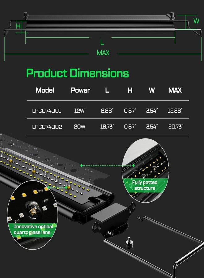LuminPacific 20W UVB Reptile Light, Dimming UVB UVA Reptiles Strip Lamp, LCD Remote Control with 24/7 Timer, UVB Strip Lights for Bearded Dragon Leopard Gecko Tortoise Frog Snake Plant - Image 4