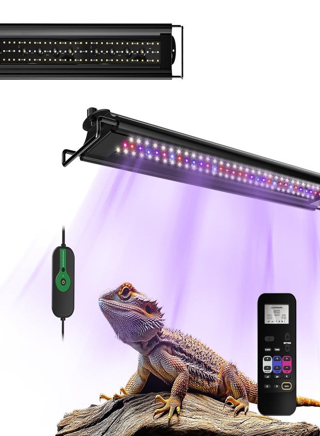 LuminPacific 20W UVB Reptile Light, Dimming UVB UVA Reptiles Strip Lamp, LCD Remote Control with 24/7 Timer, UVB Strip Lights for Bearded Dragon Leopard Gecko Tortoise Frog Snake Plant - Image 1