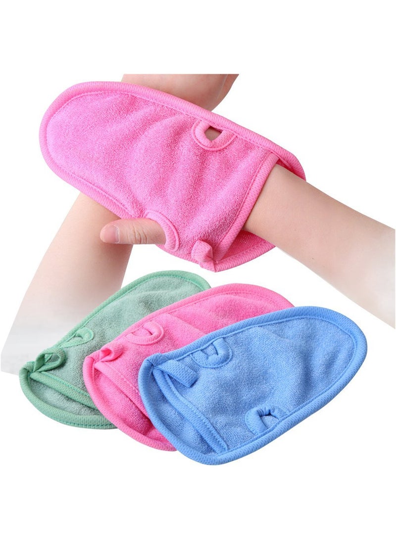 ericotry - 3PCS Bathing Shower Exfoliating Mitts Towel Soft Skin Care Face Body Wash Massage Spa Mittens for Adult and Kids(Color Random) - Image 1