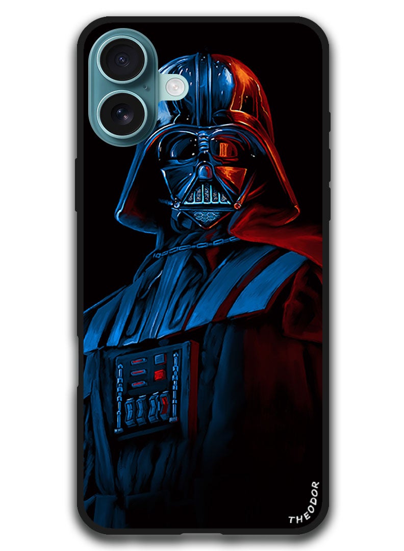Theodor Protective Case Anti Scratch Shock Proof Bumper Cover For iPhone 16 (6.1)-inch flaviano-oliveira-darth-v - Image 1