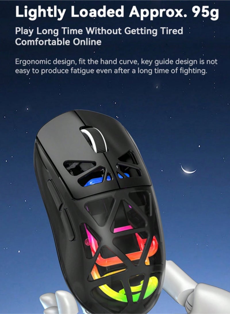 Wireless Bluetooth Mouse, BT + 2.4G Dual-Mode Mechanical Mouse For Gaming,Esports,Desktop,Laptops,Tablets(Black) - Image 5