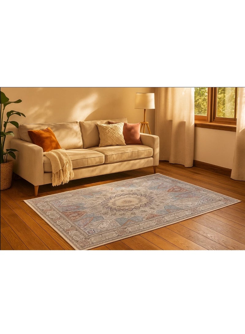 LINGWEI Soft Fluff Carpet Non Slip Area Rugs, For Living Room Bedroom Multicolour - Image 1