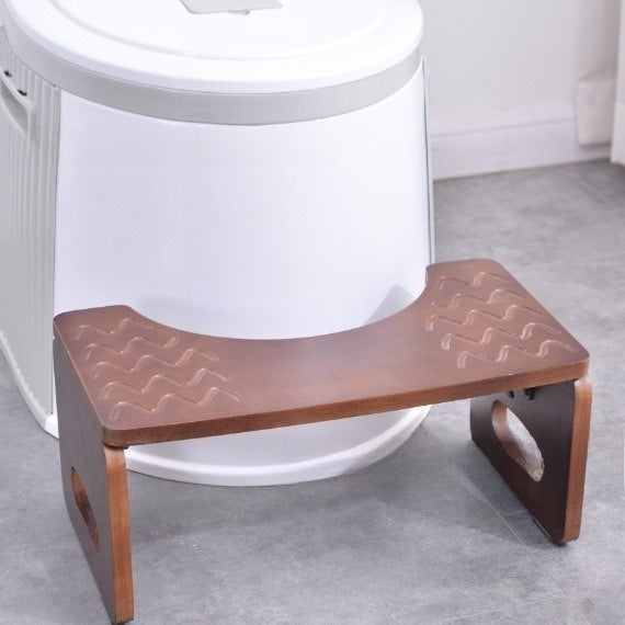 Generic Foldable Wooden Bathroom Stool for Elderly and Pregnant Wavy walnut color 40*22*18 