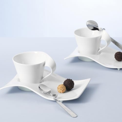 Villeroy & Boch New Wave Cafe Large Party Plate, 8.5 x 6.5 in, Premium Porcelain, White - Image 3