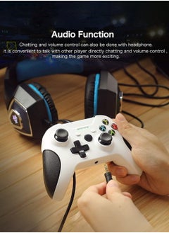 LEOKOR وحدة تحكم سلكية لـ Xbox One/Xbox Series X|S، وحدة تحكم Xbox سلكية مع اهتزاز مزدوج ومقبس صوت، وحدة تحكم Xbox USB سلكية لـ Xbox 1X/S/Series S|X/PC (Win7/8/10)  - Image 4