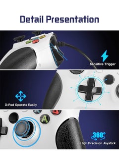 LEOKOR وحدة تحكم سلكية لـ Xbox One/Xbox Series X|S، وحدة تحكم Xbox سلكية مع اهتزاز مزدوج ومقبس صوت، وحدة تحكم Xbox USB سلكية لـ Xbox 1X/S/Series S|X/PC (Win7/8/10)  - Image 5