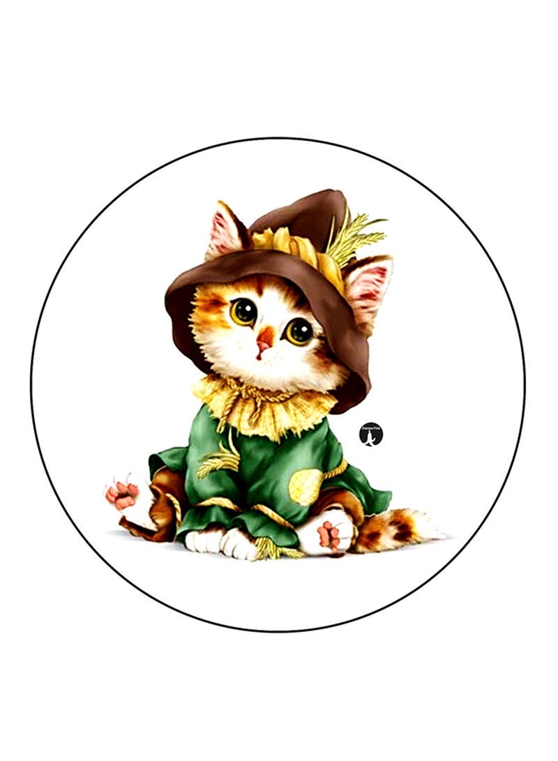 RKN Cat Printed Large Round Pin Badge Multicolour - Image 2