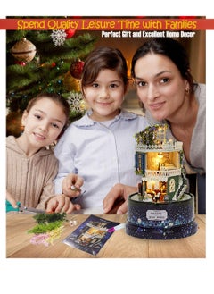 Excefore DIY Miniature Dollhouse Kit, with Furniture, Spin Rotate Music Box, LED Wooden Mini House Set, for Kids, Girls, Women Lovers, Best Gift Birthday, Valentine's,  Wedding Day  - Image 5