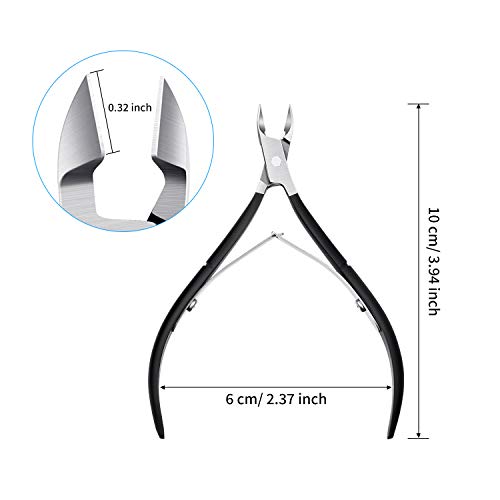 Mudder 3 Packs Cuticle Nippers Cutter Tool Stainless Steel Nail Cuticle Trimmer Remover with Pointed Blade Scissors Pedicure Manicure Tool for Fingernails Nails Care and Toenails(Black) - Image 3