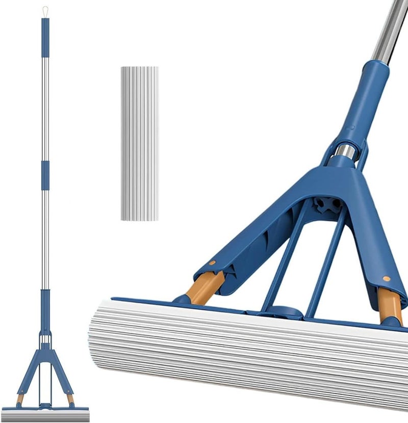 KRLZ Sponge Mop and Bucket Set Sponge Mop with Self Squeege Wringing Bucket Mop Bucket for Cleaning Laminate Tile Hardwood Floor - Image 1