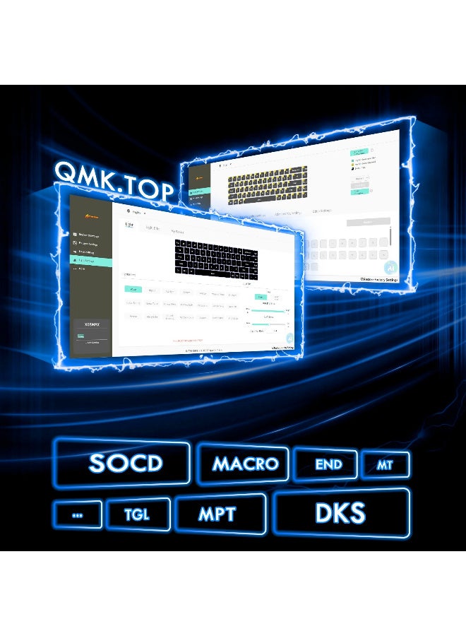 هجوم القرش ATTACK SHARK X68MAX HE Rapid Trigger CNC Aluminum Keyboard Magnetic Switch with C01Ultra RGB Coiled Cable 60% Wired 8KHz CNC Aluminum Magnetic Keyboard With 0.005mm RT Accuracy, Support RT/Snap Tap/DKS/MT/TGL  - White Contour - Image 4