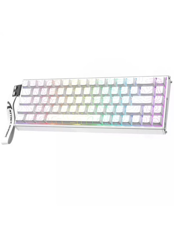 ATTACK SHARK X68MAX HE Rapid Trigger CNC Aluminum Keyboard Magnetic Switch with C01Ultra RGB 8KHz CNC Aluminum Magnetic Keyboard With 0.005mm RT Accuracy, Support RT/Snap Tap/DKS/MT/TGL  - White Contour - Image 1