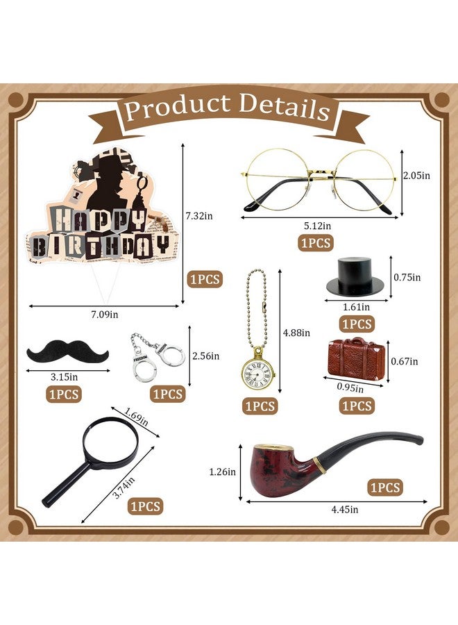 Knana 10Pcs Detective Cake Topper Detective Cake Decorations for Detective Theme Party Decorations Detective Birthday Party Supplies - Image 2