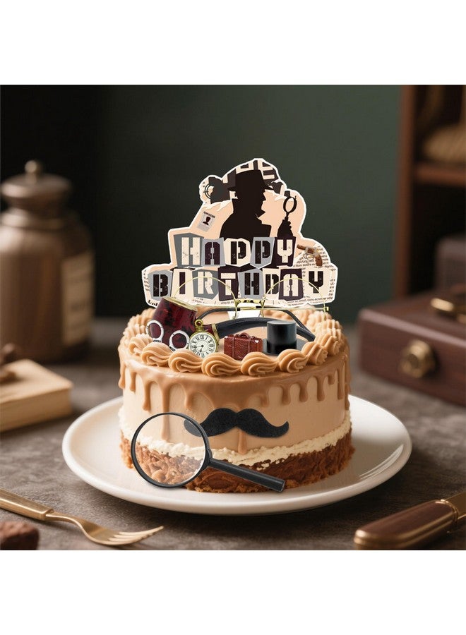 Knana 10Pcs Detective Cake Topper Detective Cake Decorations for Detective Theme Party Decorations Detective Birthday Party Supplies - Image 4