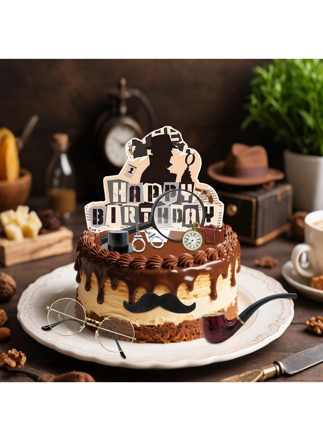 Knana 10Pcs Detective Cake Topper Detective Cake Decorations for Detective Theme Party Decorations Detective Birthday Party Supplies - Image 5