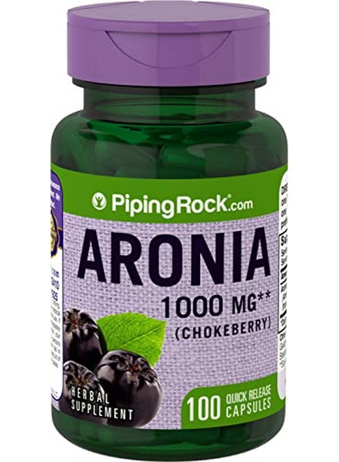 Piping Rock كبسولات بايبينغ روك من توت الأرونيا | 1000 ملغ | 100 حبة | مستخلص عشبة الشوكبيري | مركز مكملات غذائية | خالي من الكائنات المعدلة وراثيًا، خالي من الغلوتين - Image 1