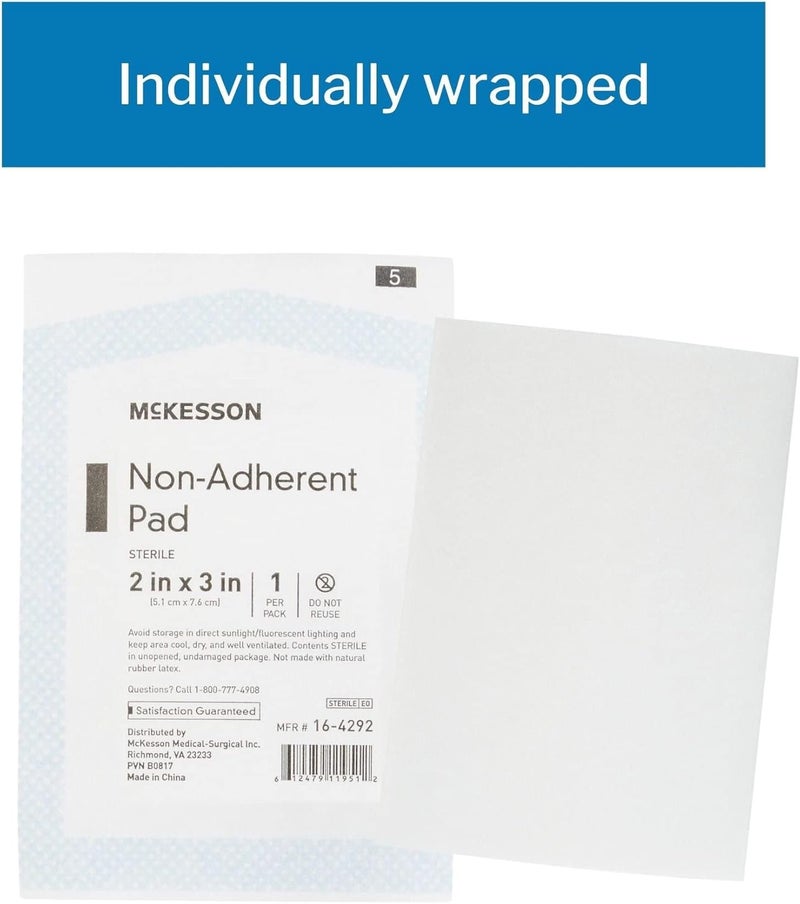 McKesson NonAdherent Dressing Pads Sterile NylonPolyester 2 in x 3 in 100 Count 1 Pack - Image 4