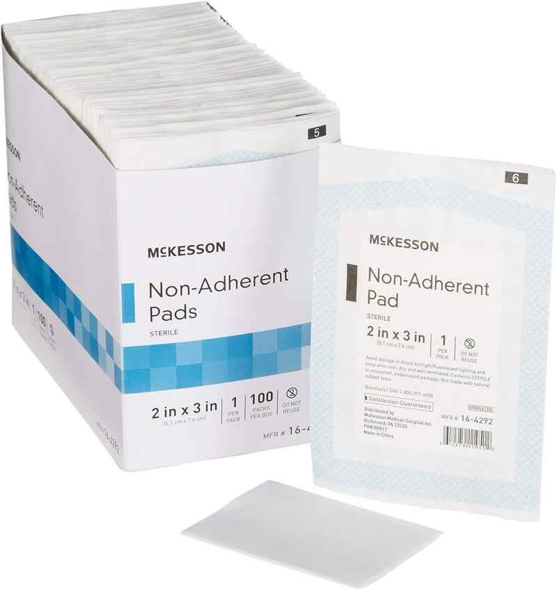 McKesson NonAdherent Dressing Pads Sterile NylonPolyester 2 in x 3 in 100 Count 1 Pack - Image 1