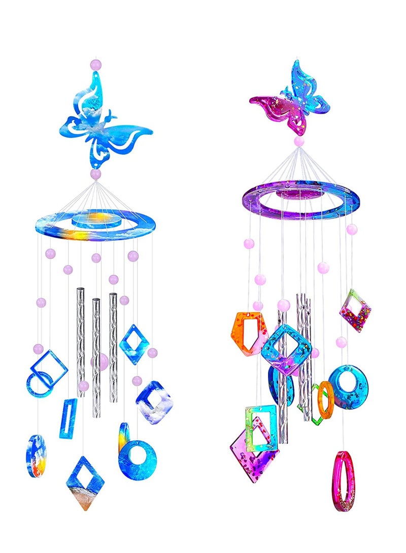 SOLARAE Resin Mold, 62pcs Wind Chimes Resin Molds Silicone Kit Bundle Butterfly Design for Resin Casting, Wind Bell Epoxy Molds for Home Decor - Image 1