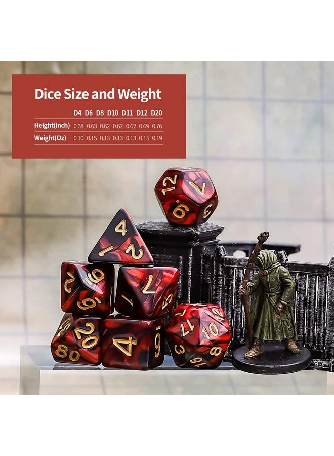 CiaraQ CiaraQ Polyhedral Dice Set (35 Pieces) with Black Pouches, 5 Complete Double-Colors Dice Sets of D4 D6 D8 D10 D% D12 D20 Compatible with Dungeons and Dragons DND RPG MTG Table Games  - Image 4