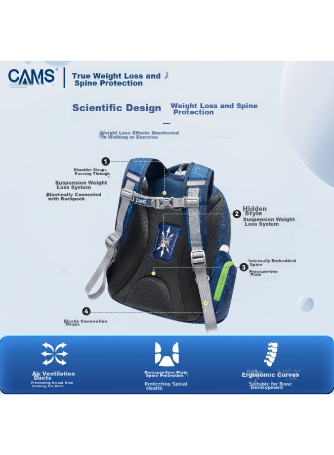 Cams Suspended Weight Reduction Backpack For Preschool To First Grade, Lightweight Spine Protection And Load Reduction Children's Schoolbag, Starry Sky Pink, S03212s - Image 4