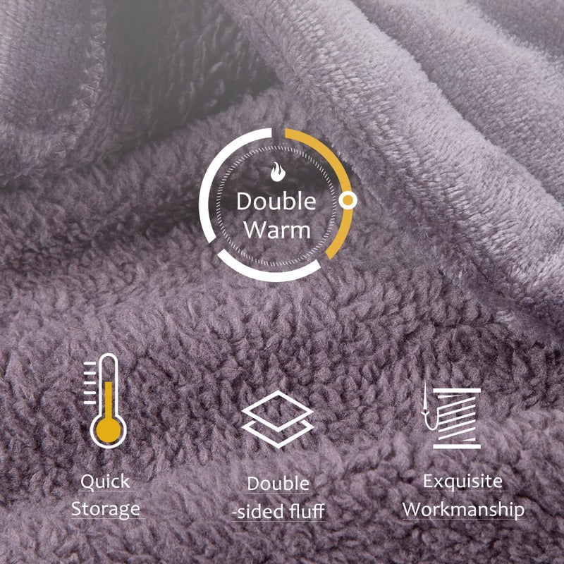 REDESS Blanket Hoodie Sweatshirt, Wearable Blanket Oversized Sherpa with Sleeves and Giant Pocket, Cozy Hoodie for Adult Kids - Image 3