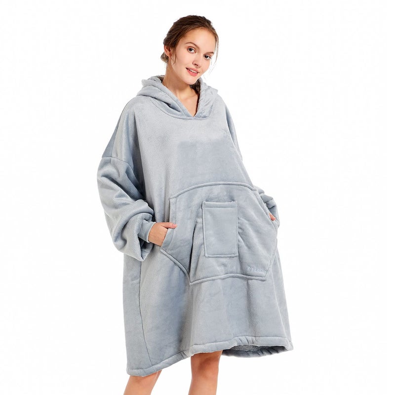 REDESS Blanket Hoodie Sweatshirt, Wearable Blanket Oversized Sherpa with Sleeves and Giant Pocket, Cozy Hoodie for Adult Kids - Image 1