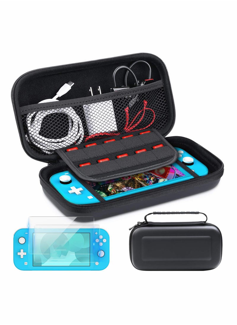 SYOSI Carrying Case Compatible with Switch Lite, Protective Hard Shell Travel Carrying Convex Case Pouch for Switch Lite Console + 2 Pack Screen Protector  - Image 1