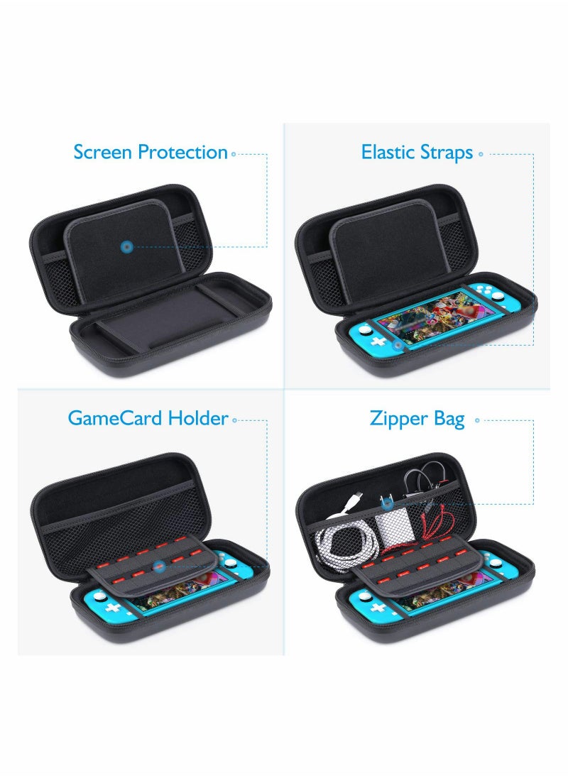 SYOSI Carrying Case Compatible with Switch Lite, Protective Hard Shell Travel Carrying Convex Case Pouch for Switch Lite Console + 2 Pack Screen Protector  - Image 2