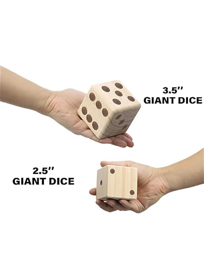 Giant Wooden Yard Dice, Outdoor Games Set of 6 with Two Games - Image 2