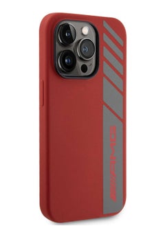 AMG iPhone 15 Pro Max Case MagSafe Silicone Back Cover with Vertical AMG Logo Pattern / Slim Profile / Easy Snap-On - Red  - Image 2