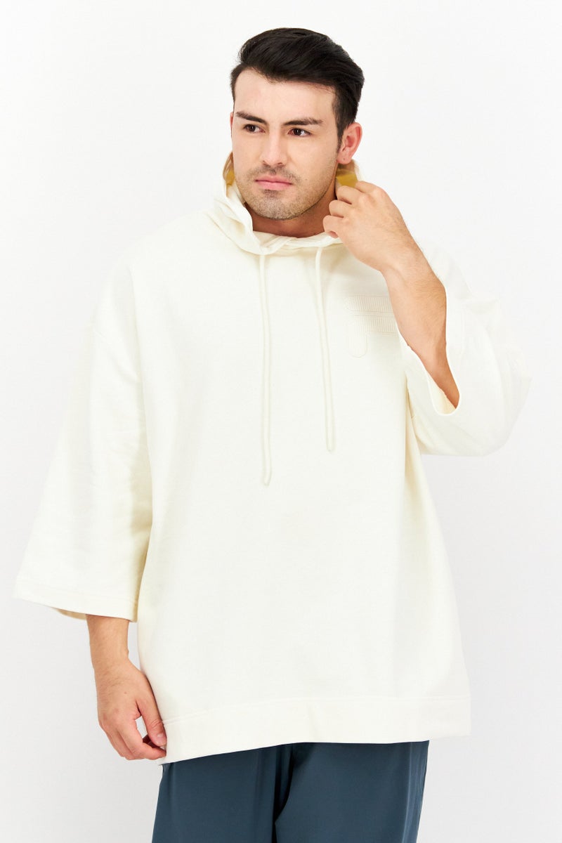 FILA Men Sportswear Fit Training Hoodie, Cream  - Image 1