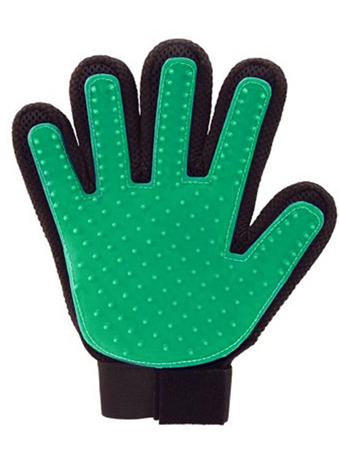 MARGOUN Five Finger Pet Gentle Shedding Brushes Cat Hair Remover Gloves Dog Grooming Washing Gloves Green  - Image 1