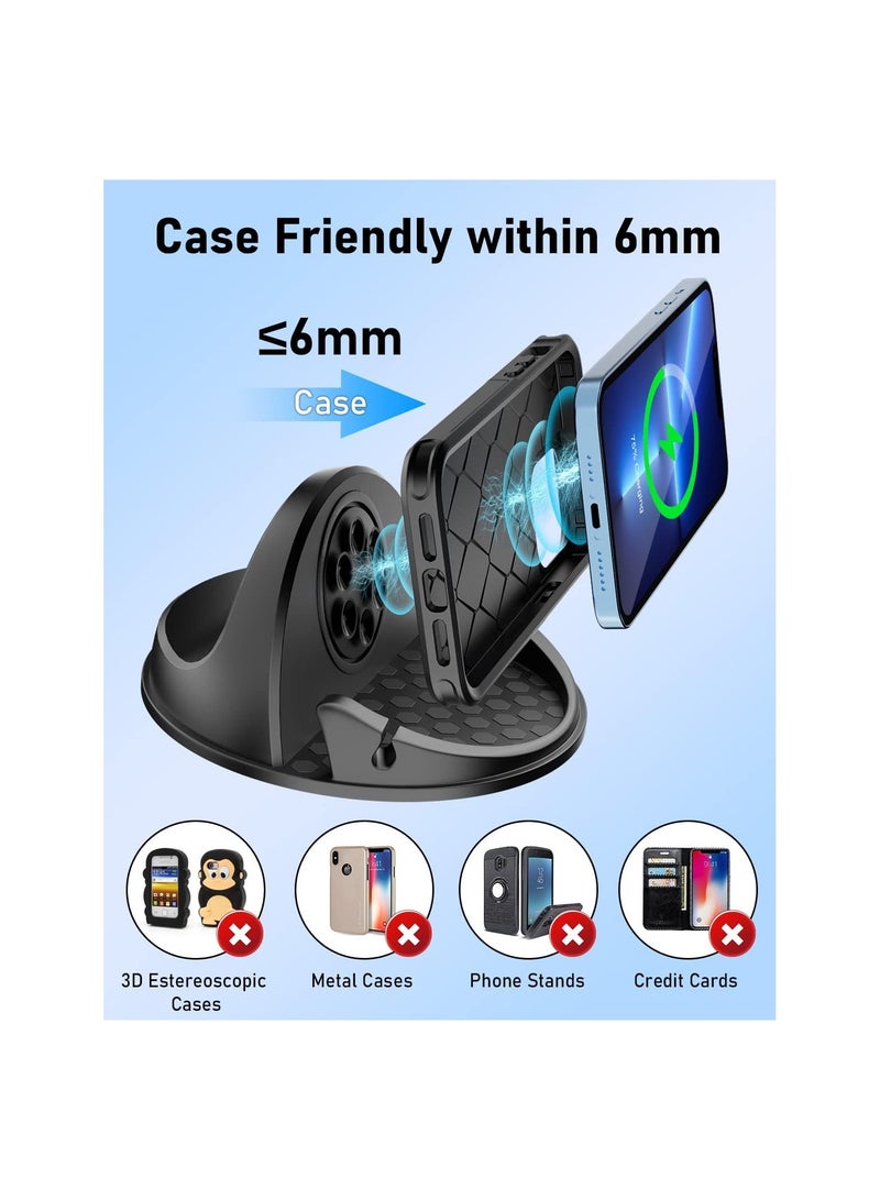 SOLARAE 15W Wireless Car Charger & Dashboard Phone Holder, Fast Qi Charging for iPhone 14/13/12/11 Pro Max, XR, SE & Samsung S23/S22/S21 Ultra - Non-Slip Design (1 Pack) - Image 2