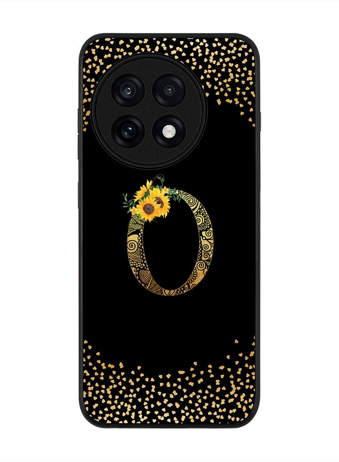 Stylizedd For OnePlus 13R / Ace 5 Pro Case,Slim fit Camera Protection, Shockproof Thin Phone cover  - Custom Floral Monogram - O ( Black )