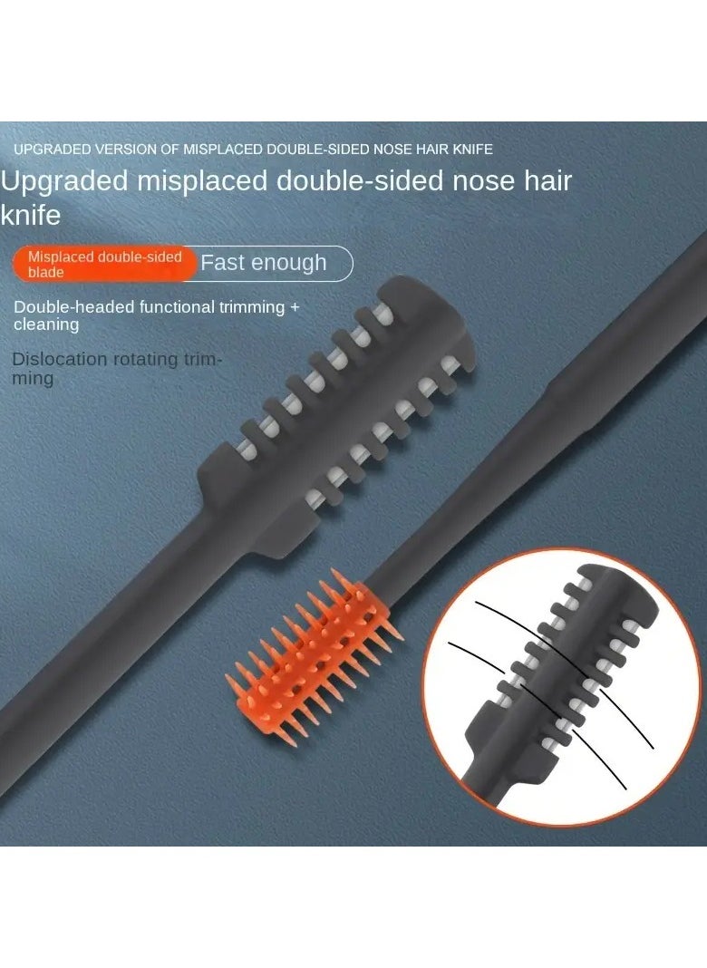 LANGMANNI 2pcs Abulun's 3rd Generation Misaligned Double-Sided Blade Nose Hair Trimmer: Battery-Free, Fragrance-Free, Stainless Steel Blade, Suitable for Beards and Mustaches  - Image 4