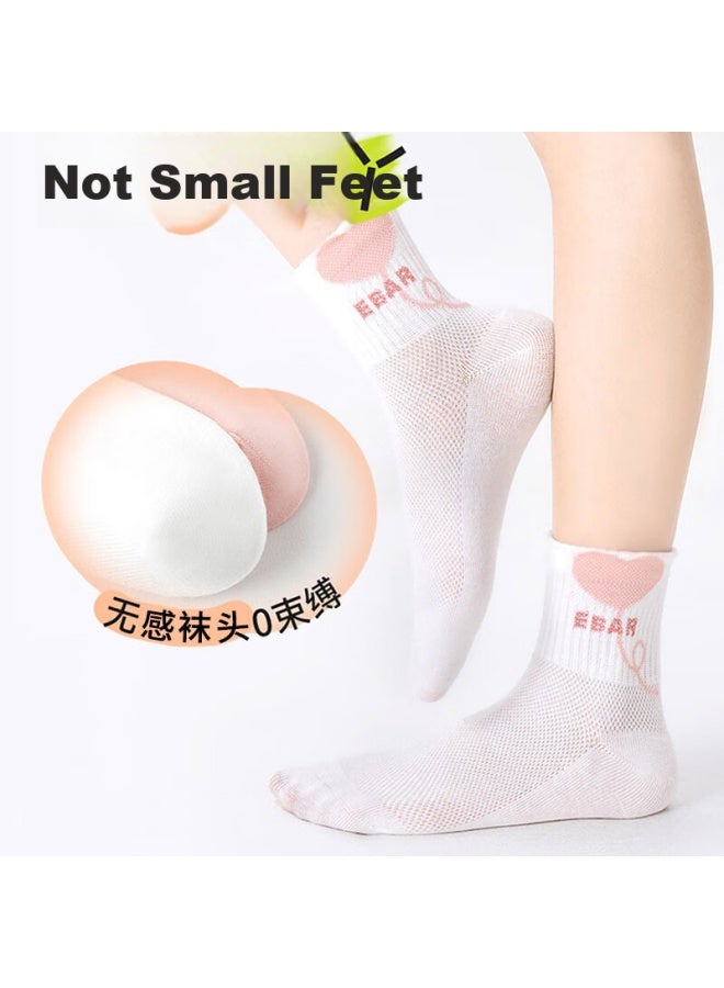 Yimian Children's Socks Girls Summer Thin Section Thin Cotton Mid-tube Socks Breathable Baby Big Children 8 Pairs - Image 5