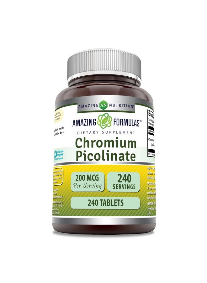 Amazing Formulas Chromium Picolinate Supplement | 200 Mcg Per Serving | Tablets | Non-GMO | Gluten Free | Made in USA (240 Count) - pzsku/Z515B3FFB7F6F7752917AZ/45/_/1739882838/9328b147-cccf-4a63-a7f3-4fea630ad29e