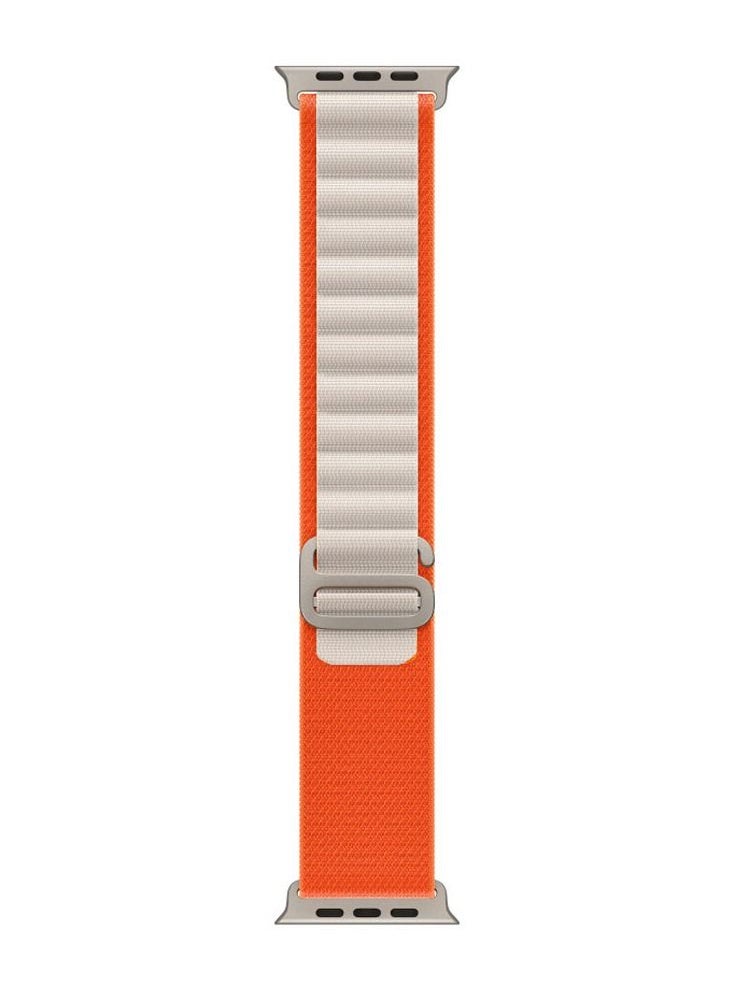 CATANES Alpine Loop Band 49mm 45mm 44mm for Apple Watch Series Ultra/8/SE/7/6/5/4/3/2/1 Nylon Woven Textile Loop Sport Strap Wristband Orange/White  - Image 2