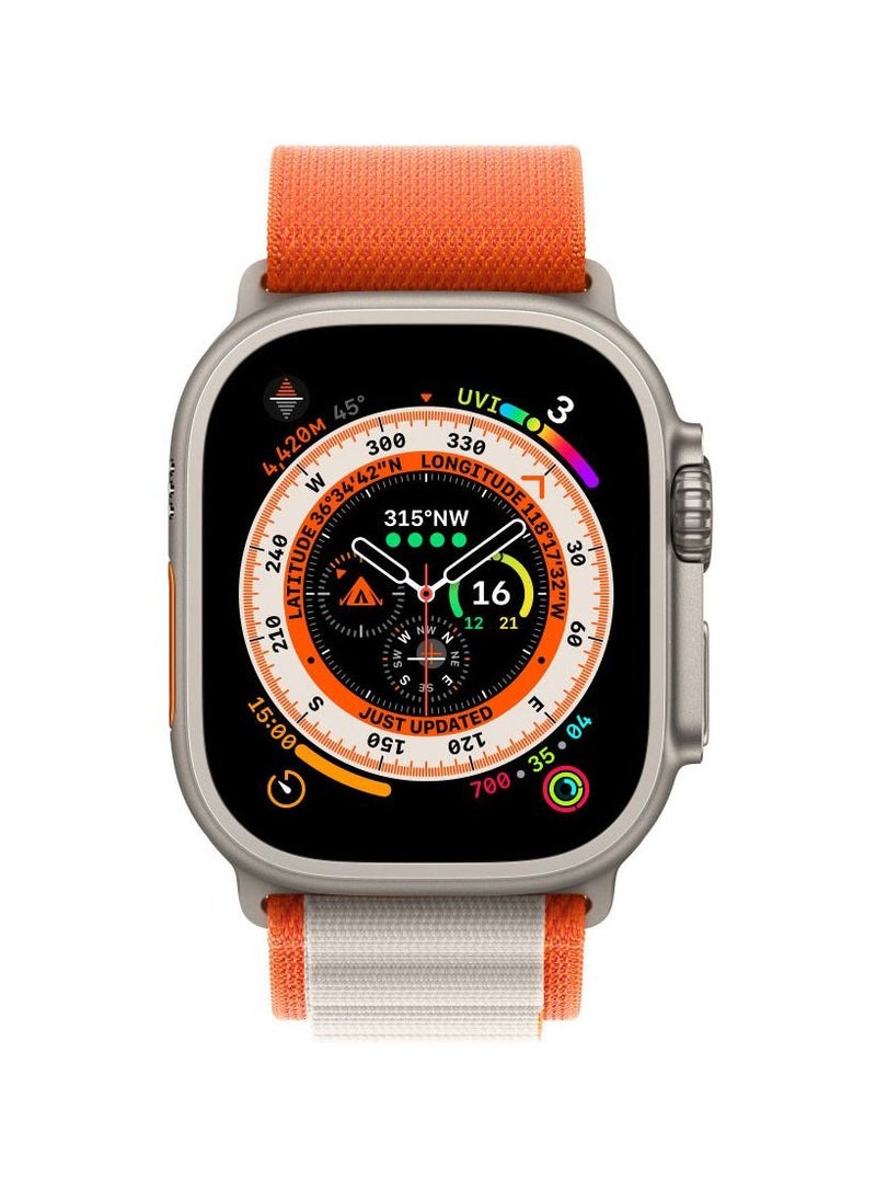 CATANES Alpine Loop Band 49mm 45mm 44mm for Apple Watch Series Ultra/8/SE/7/6/5/4/3/2/1 Nylon Woven Textile Loop Sport Strap Wristband Orange/White  - Image 3