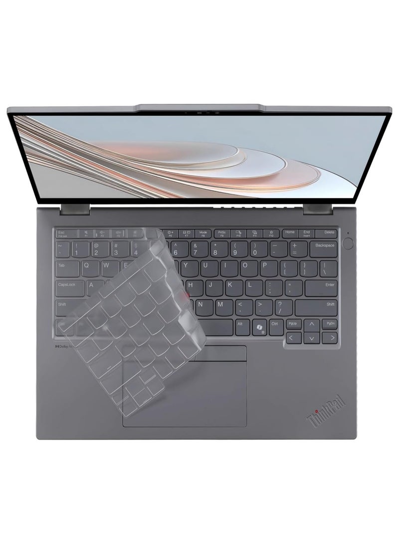 عام متوافق مع لاب توب Lenovo ThinkPad S2 2-in-1 الجيل العاشر (2025) - غطاء لوحة مفاتيح من سيليكون TPU عالي الشفافية مع واقي شاشة مقاوم للخدوش. - Image 4