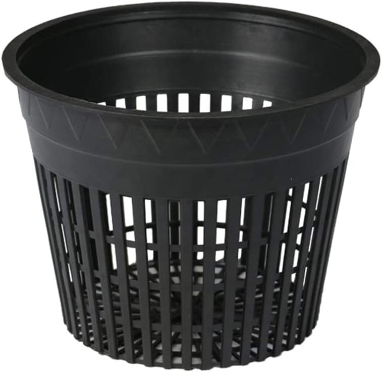 Tim Tim Agro 12 Pack 8 Inch Orchid Flower Net Pot Black Heavy Duty Net Cups-Hydroponic Self Watering Wick 12 Plant Labels Bucket Insert Orchid Vegetable Garden Growing Netted Baskets Slotted Mesh - Image 1